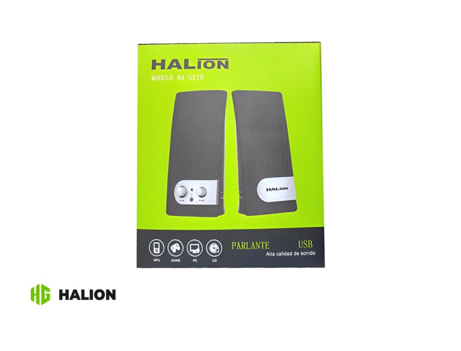 Parlante Halion Ha-s210 10watts (ha-s210) Interfaz Usb, Parlantes 2.0, Negro