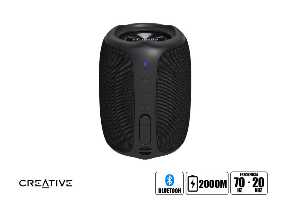 Parlante Inalambrico Creative Muvo Play (51mf8365aa000) Interfaz Usb Tipo-c, Bateria 2000mah, Negro