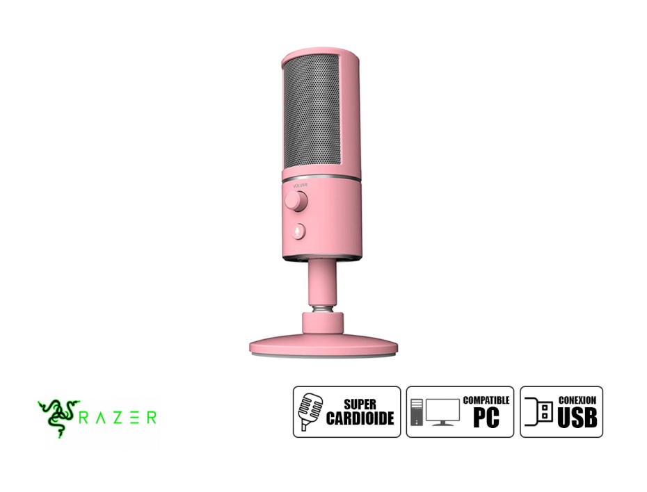 Microfono Razer Seiren X Gaming (rz19-02290300-r3m1) Interfaz Usb, Rosado