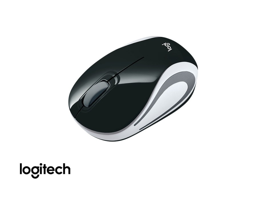 MOUSE INALAMBRICO LOGITECH MINI M187, HASTA 1000 DPI, CON RECEPTOR USB, DISEÑO ERGONOMICO, 3 BOTONES, NEGRO C/ BLANCO (910-005459)