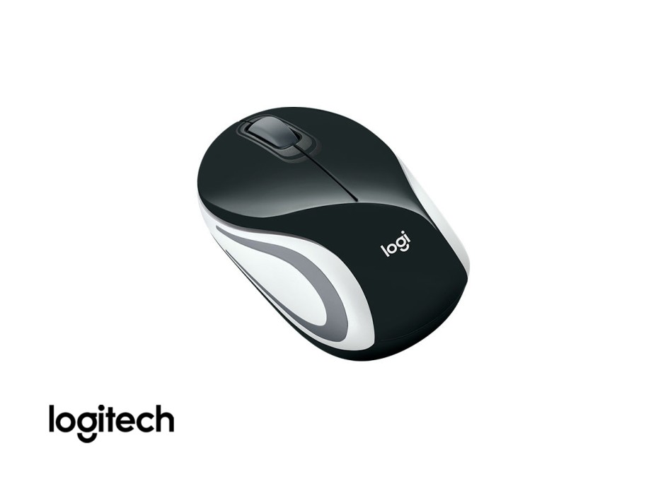 MOUSE INALAMBRICO LOGITECH MINI M187, HASTA 1000 DPI, CON RECEPTOR USB, DISEÑO ERGONOMICO, 3 BOTONES, NEGRO C/ BLANCO (910-005459)