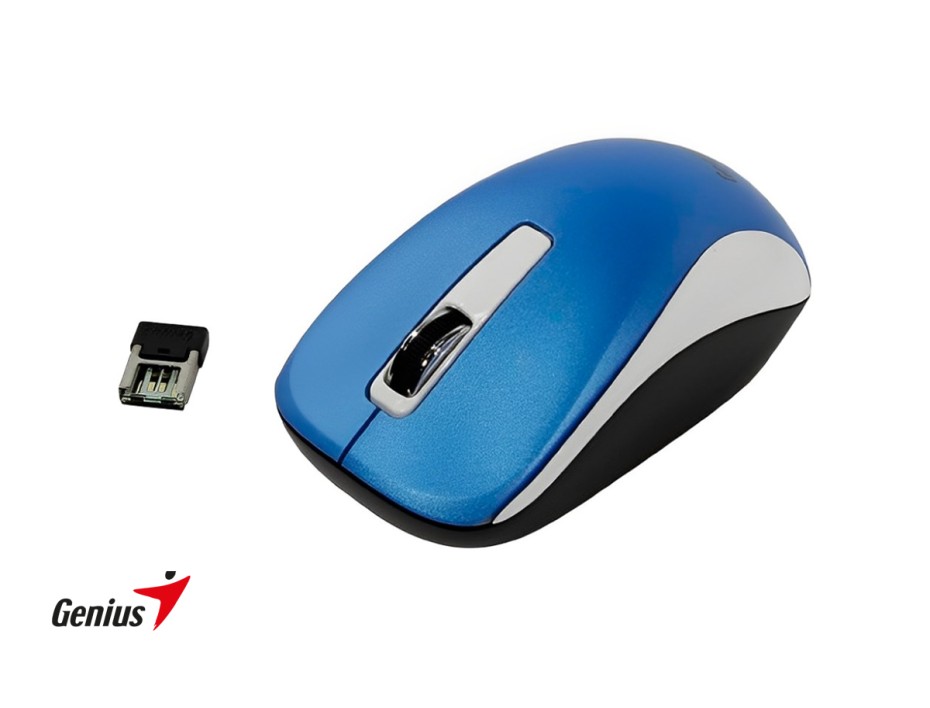 Mouse Inalambrico Genius Nx-7010 (31030114110) Hasta 1600 Dpi, Receptor Usb, 3 Botones, Azul