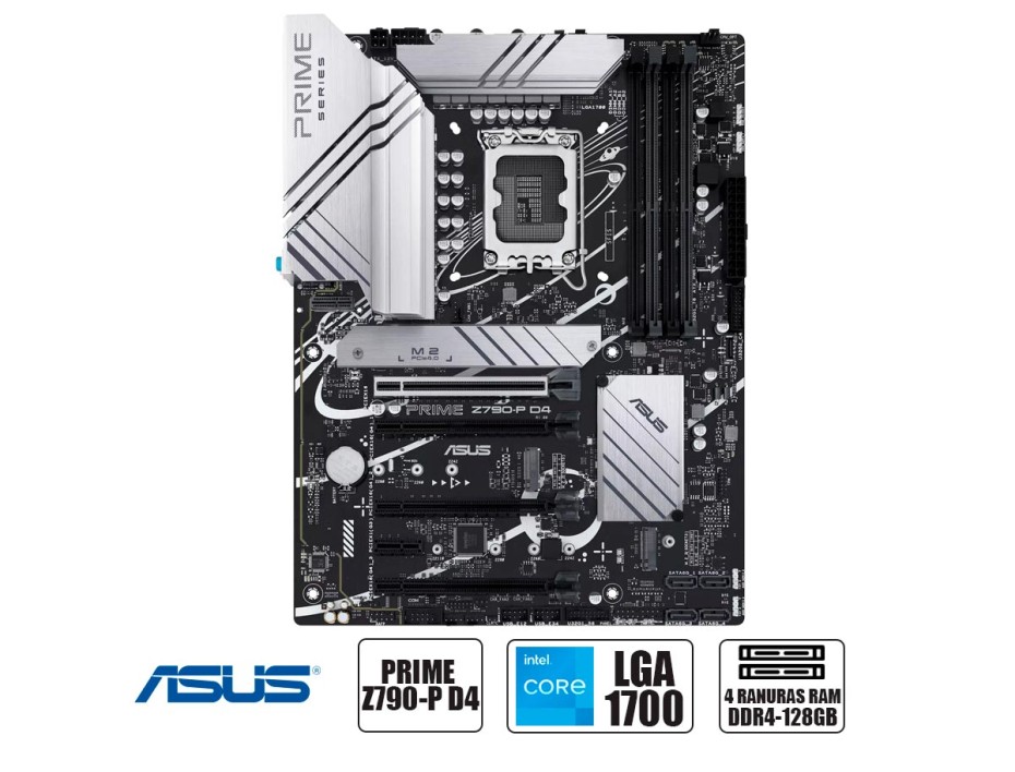 PLACA MADRE ASUS Z790-P PRIME D4 (90MB1CVD-M0EAY0) SOCKET LGA 1700 | RAM DDR4 BUSS 5333OC MHZ | 13VA, 12VA GEN