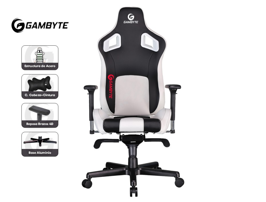 Silla Gambyte Premium ( Vc03- 09- Gbe ) Gaming | Negro C/ Blanco