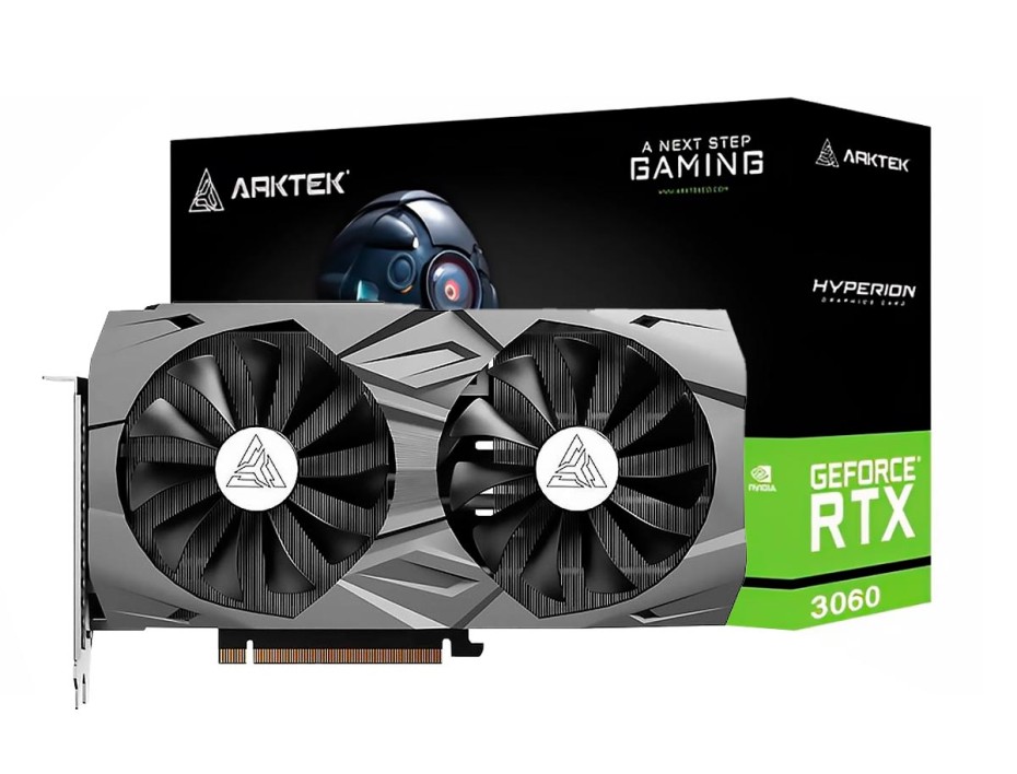 TARJETA DE VIDEO ARKTEK RTX 3060 12GB GDDR6 NVIDIA HYPERION 192 BITS (AKN3060D6S12GH1)