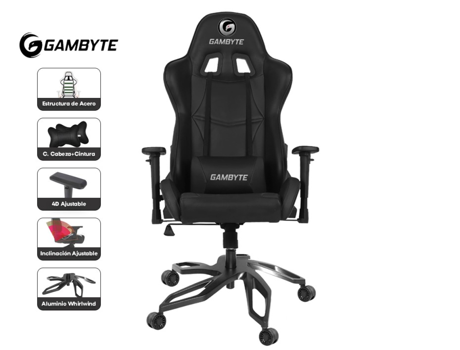 Silla Gambyte ( U-ah0001r09a4otg ) | Gx-blaker Gaming | Negro