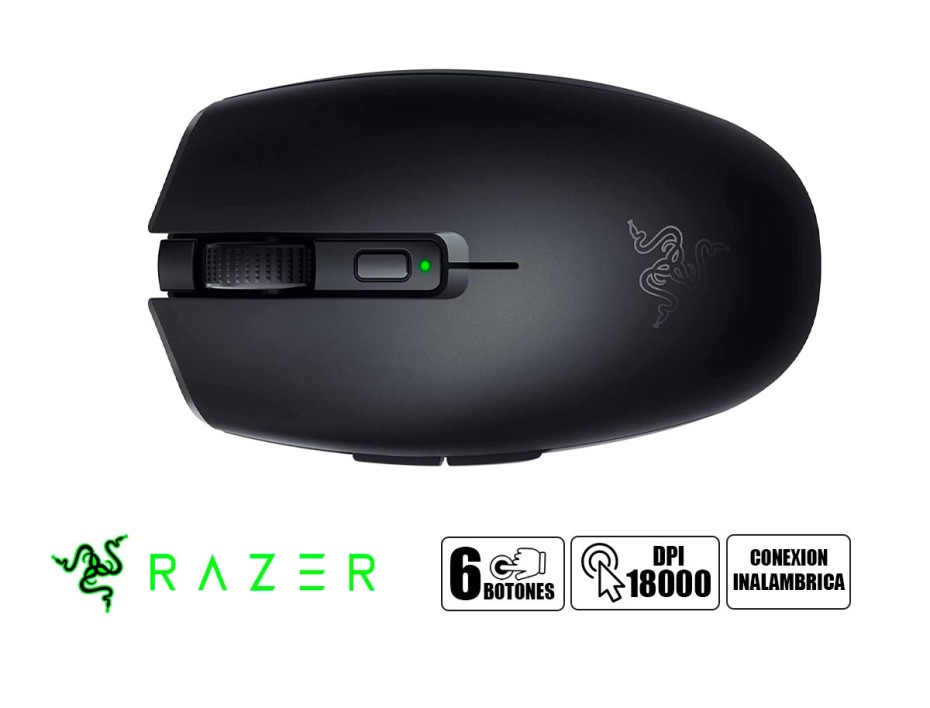 Mouse Inalambrico Razer Orochi V2 Gaming (rz01-03730100-r3u1) Hasta 18.000 Dpi, 2.4ghz, Bluetooth, Negro