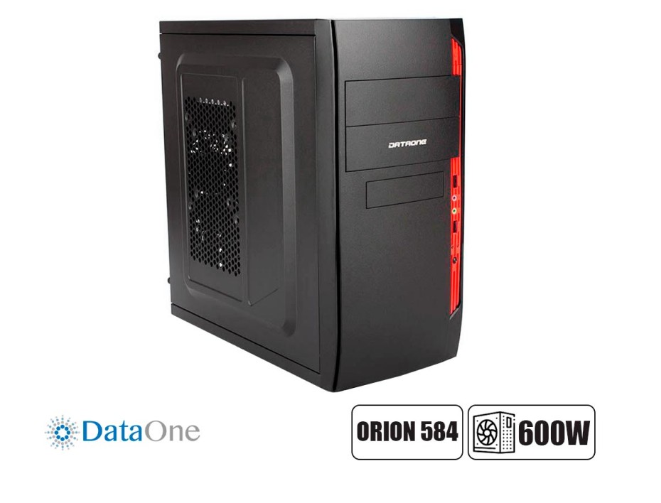 Case Dataone Orion 584 Fuente 230 / 600w (orion 584) Negro Con Rojo