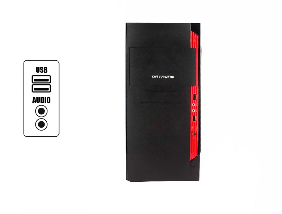 Case Dataone Orion 584 Fuente 230 / 600w (orion 584) Negro Con Rojo