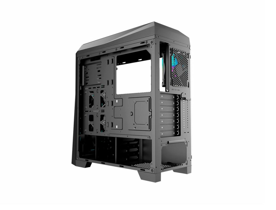 Case Gambyte Ryven S/fuente (gta80818a) Panel De Vidrio, 1 Ventilador, Led Argb, Negro