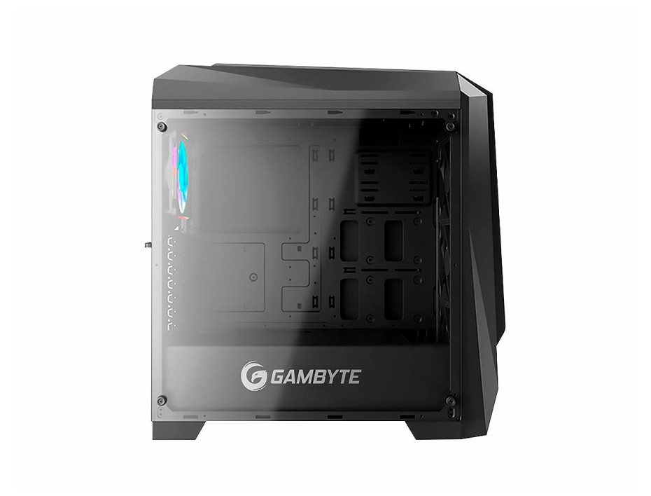 Case Gambyte Ryven S/fuente (gta80818a) Panel De Vidrio, 1 Ventilador, Led Argb, Negro