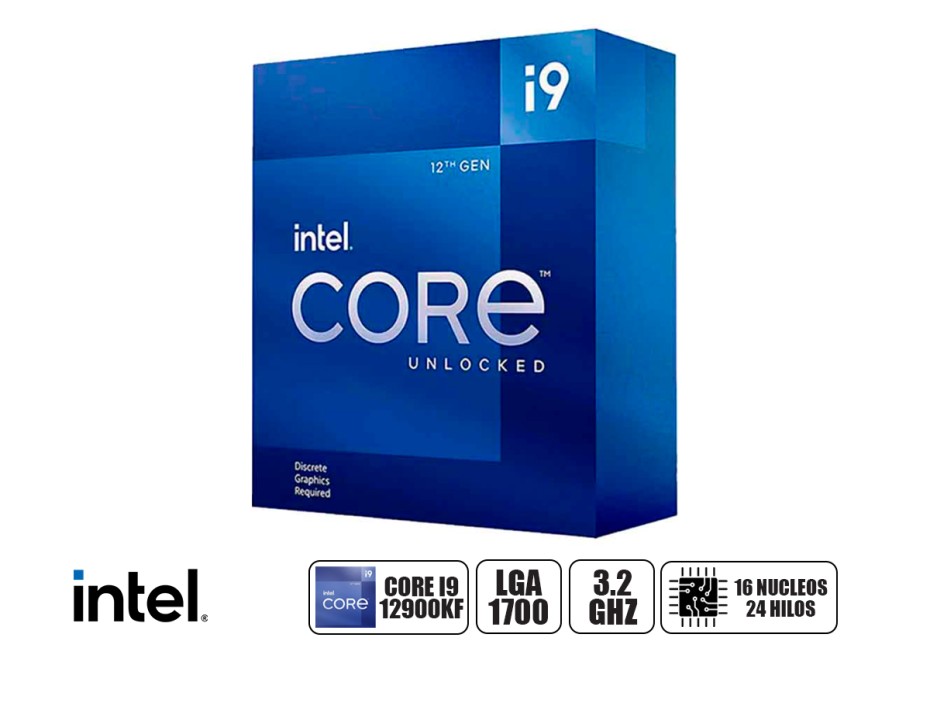 Procesador Intel Core I9 12900kf 3.2ghz Hasta 5.2ghz 30mb (bx8071512900kf Nucleos, S/ Grafica, S/cooler