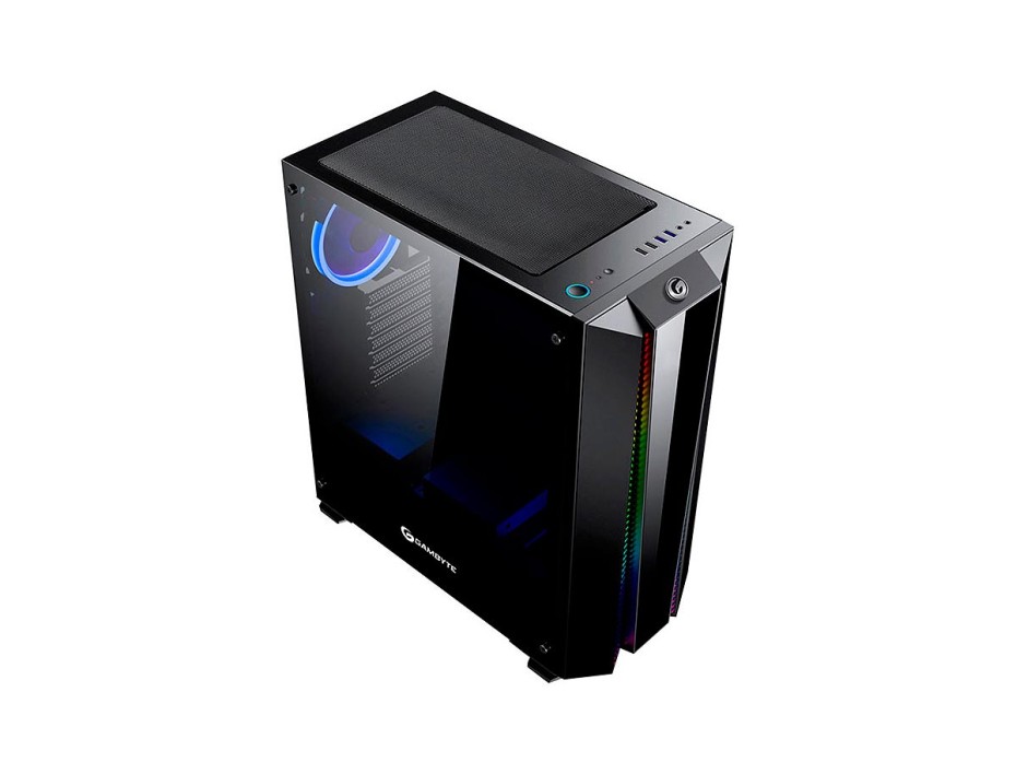 Case Gambyte Redyx S/fuente (redyx) Panel De Vidrio, 1 Ventilador, Led Rgb, Negro