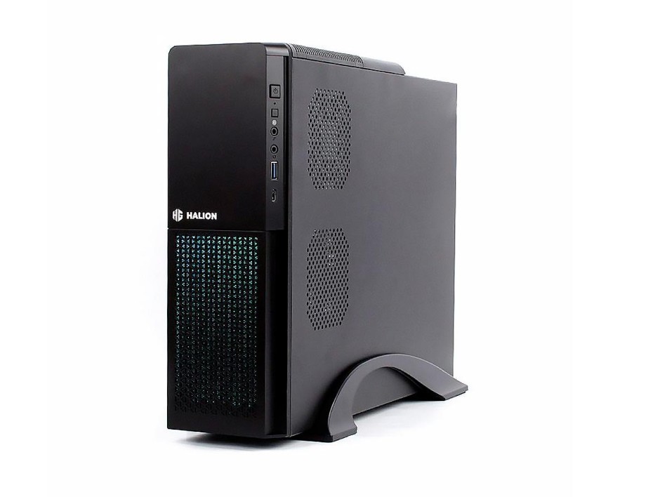 Case Mini Halion Slim Supra S613 Rgb Fuente 350w (s613 Pro) 1 Ventilador, Led Rgb, Negro