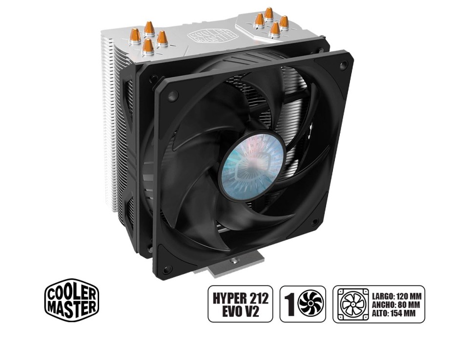 Cooler Para Procesador Cooler Master Hyper 212 Evo V2 (rr-2v2e-18pk-r2) Negro