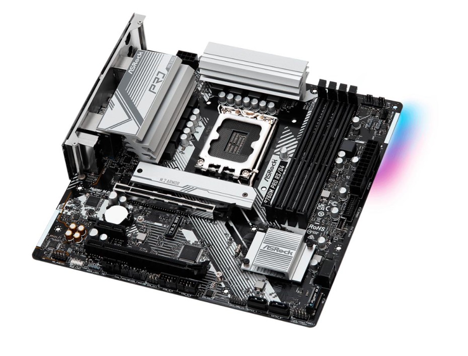 Placa Madre Asrock B760m Pro Rs/d4 (90-mxbkl0-a0uayz) Socket Lga 1700, Ram Ddr4 Buss 5333oc Mhz, 14va, 13va, 12va Gen, Rgb