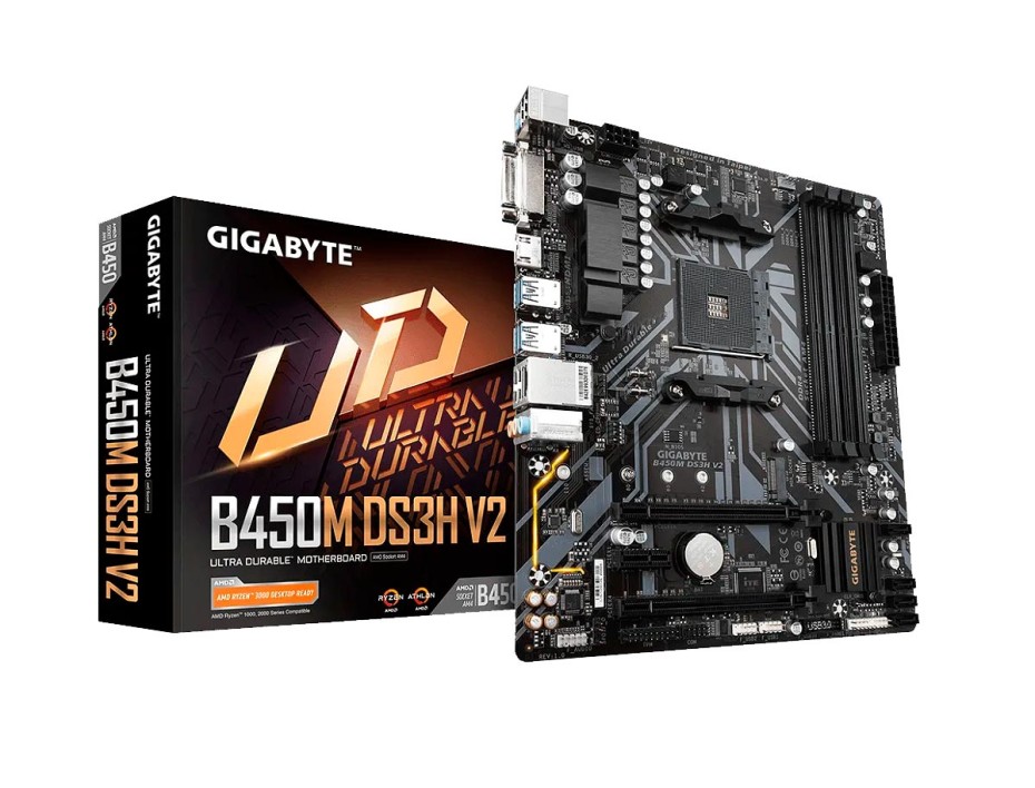 Placa Madre Gigabyte B450m Ds3h V2 (b450m Ds3h V2) Socket Am4, Ram Ddr4 Buss 3600oc Mhz