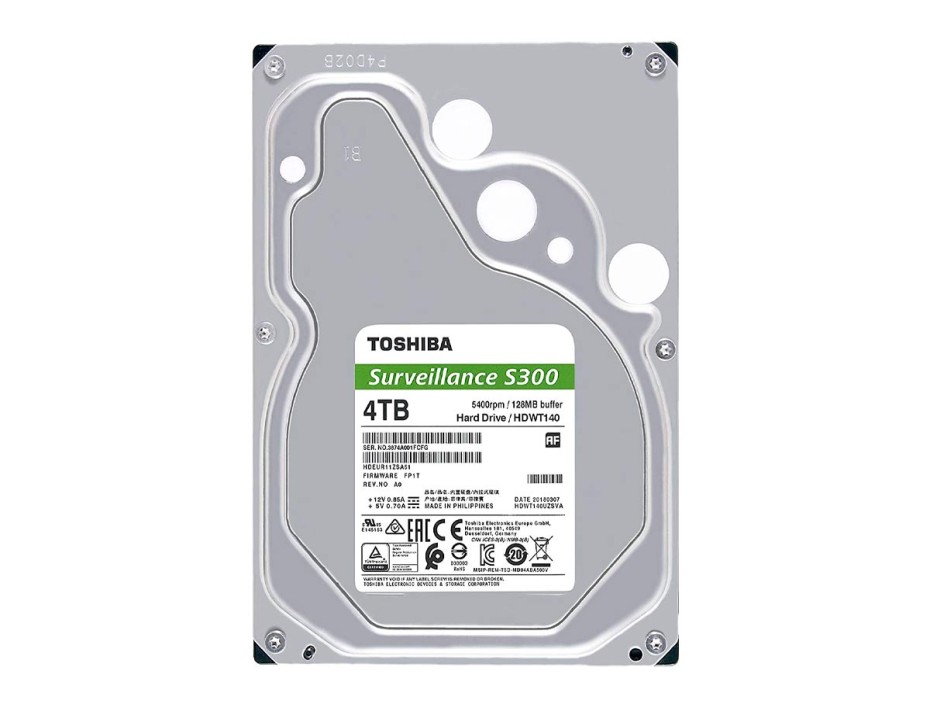 DISCO DURO TOSHIBA 4TB VIGILANCIA S300 I 128MB I 5400RPM SURVEILLANCE (HDWT140UZSVAR)