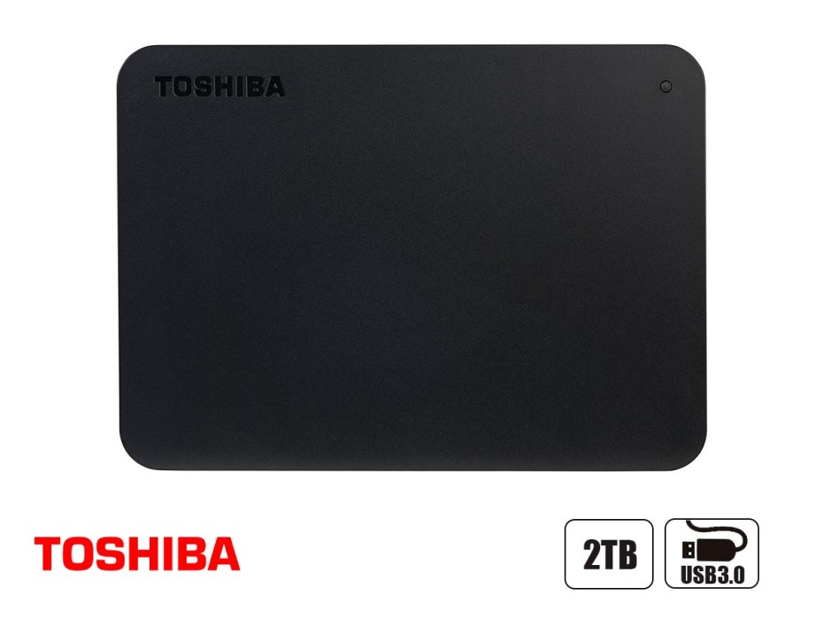 Disco Duro Externo Toshiba 2tb Canvio Basics (hdtb520xk3aa) Unidad De Almacenamiento Portable, Usb 3.0, Negro