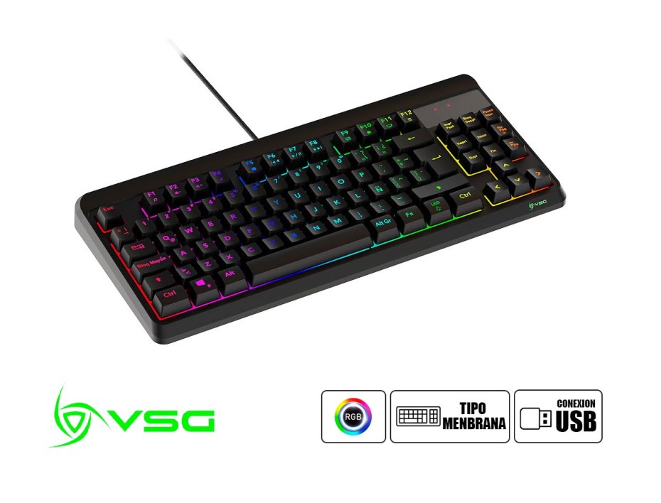 Combo 3 En Uno Vsg Gaming Pyxis Bundle (vg-bl099-blk) Teclado Led, Mouse Led, Pad Mouse