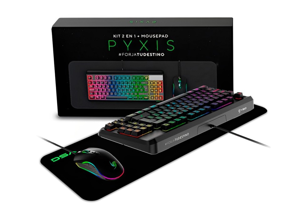 Combo 3 En Uno Vsg Gaming Pyxis Bundle (vg-bl099-blk) Teclado Led, Mouse Led, Pad Mouse