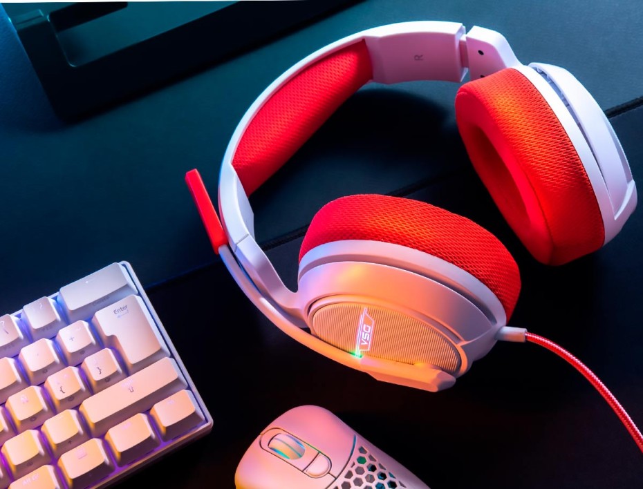 Auricular Vsg Gaming Pentagon (vg-hp550-red) Con Microfono, Interfaz Usb, Jack 3.5 Mm, Rgb, Rojo