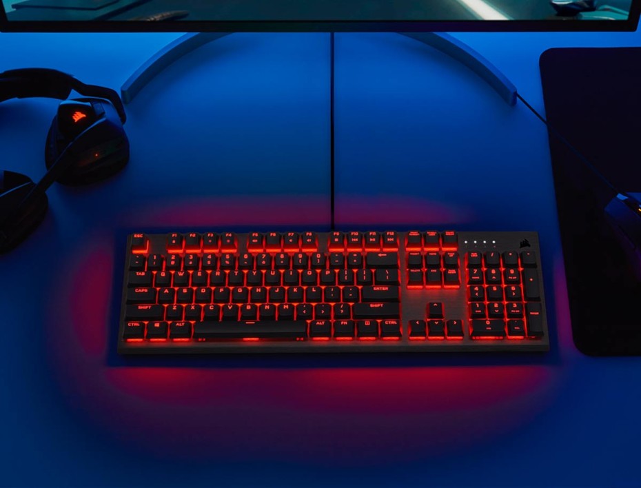 TECLADO CORSAIR GAMER MECANICO K60 PRO, USB 2.0, LED - ROJO C/TECLAS NEGRAS  (CH-910D029-SP)