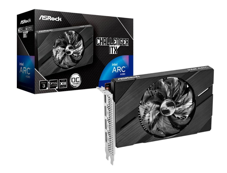 Tarjeta De Video Asrock Arc A380 Challenger Itx Oc 6gb Gddr6 (a380 Cli 6g) Intel 96 Bits, 1 Ventilador