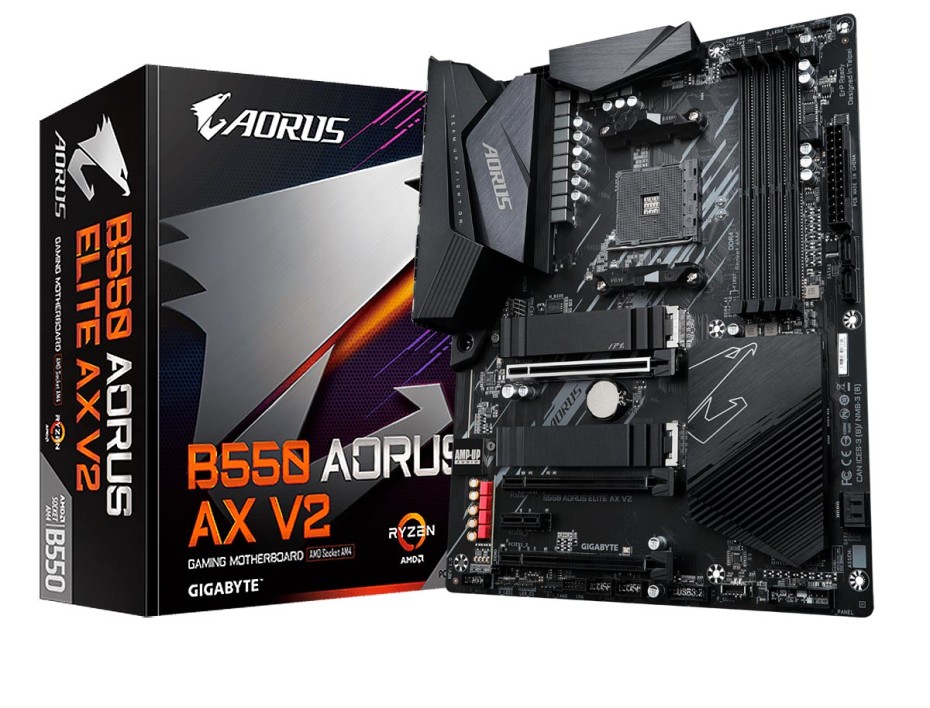 Placa Madre Gigabyte B550 Aorus Elite Ax V2 (b550 Aorus Elite Ax V) Socket Am4, Ram Ddr4 Buss 4733oc Mhz, Rgb, Wifi 6