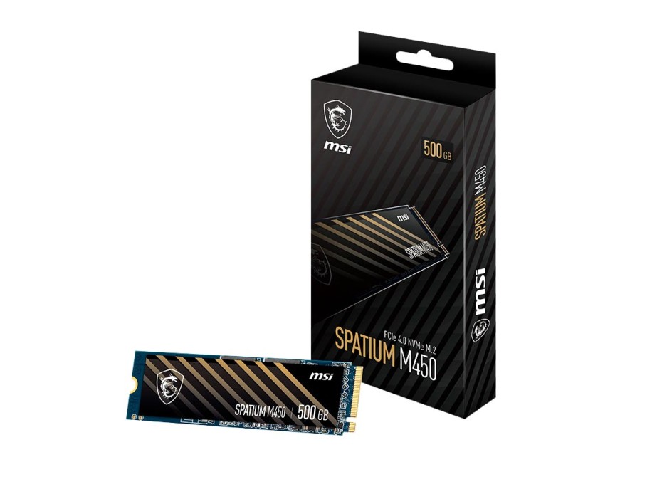 UNIDAD DE ALMACENAMIENTO SSD M.2 PCIE MSI 500GB NVME SPATIUM M450 | 2280 (SM450N500) 3600MB/S