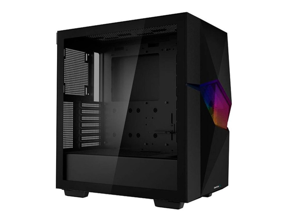 Case Deepcool Gaming Cyclops S/fuente (r-bkaae1-c-1) Panel De Vidrio, 1 Ventilador, Led Argb, Negro