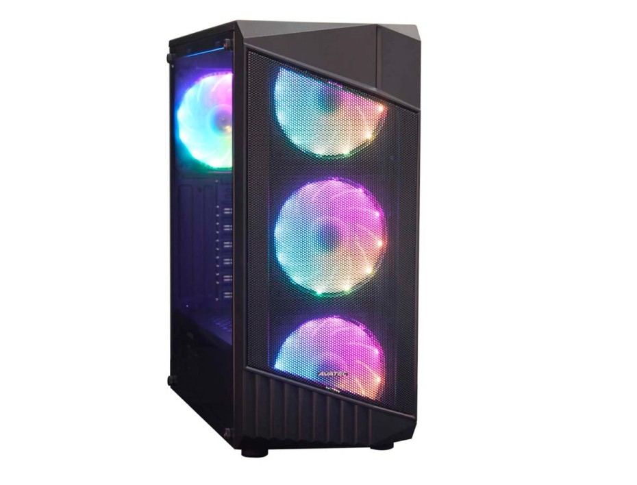 CASE AVATEC CERTIFICADO CON FUENTE 550W, 5201B, CON PANEL LATERAL DE VIDRIO, 4 VENTILADORES LED RGB, PUERTO USB, SALIDA DE AUDIO, COLOR NEGRO (CCA-