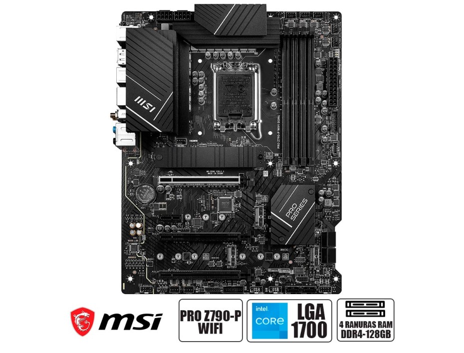 Placa Madre Msi Z790-p Pro Wifi Ddr4 (911-7e06-008) Socket Lga 1700, Ram Ddr4 5333mhz, 14va, 13va, 12va Gen, Wifi 6e