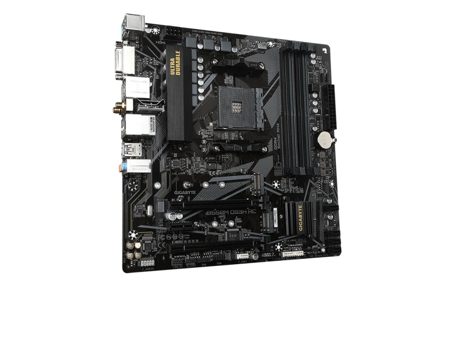 Placa Madre Gigabyte B550m Ds3h Ac (b550m Ds3h Ac) Socket Am4, Ram Ddr4 Buss 4733oc Mhz, Wifi