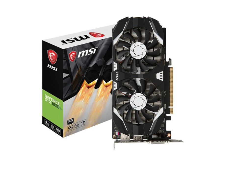 TARJETA DE VIDEO MSI GTX1050TI 4GB DDR5 NVIDIA OC 128BITS (912-V809-2272)