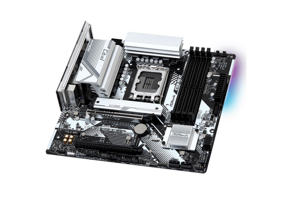 Placa Madre Asrock B760m Pro Rs (90-mxblh0-a0uayz) Socket Lga 1700, Ram Ddr5 Buss 7200oc Mhz, 14va, 13va, 12va Gen, Rgb