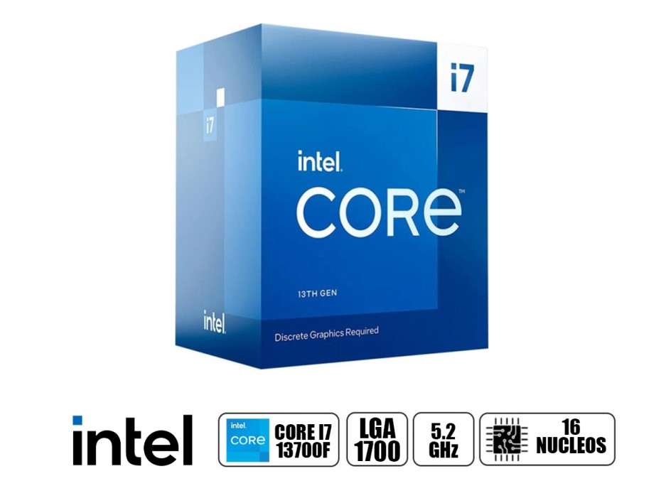 Procesador Intel Core I7 13700f 2.1ghz Hasta 5.2ghz 30mb (bx8071513700f) Lga 1700, 16 Nucleos, S/ Grafica, C/cooler