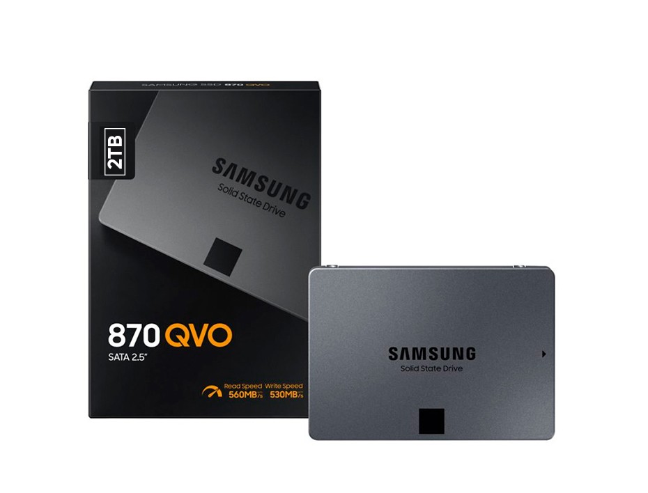 UNIDAD DE ALMACENAMIENTO SSD SATA 2.5 SAMSUNG 2TB 870 QVO (MZ-77Q2T0B/AM) 560MB/S