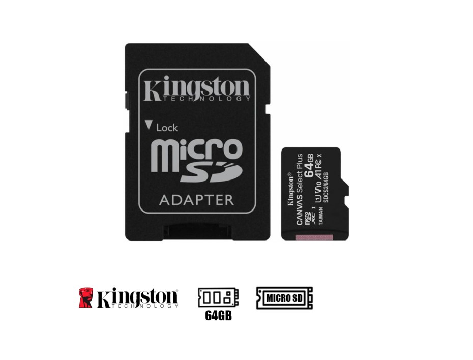 Memoria Micro Sd Kingston 64gb (sdcs2/64gb) C/card Adaptador, Tarjeta Sd