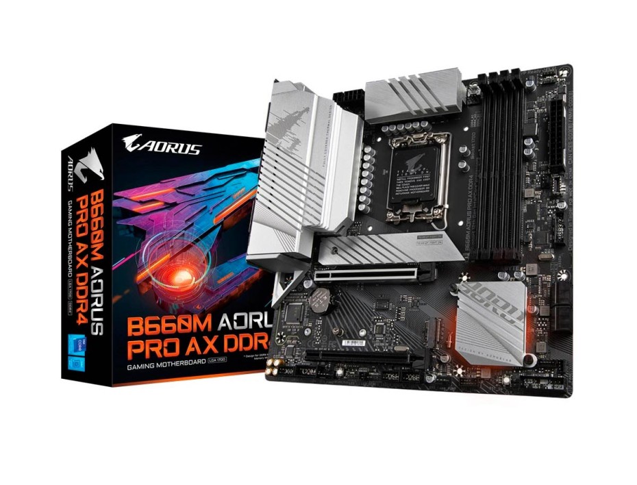 PLACA MADRE GIGABYTE B660M A PRO AX, PARA PROCESADORES INTEL LGA 1700, 4 RANURAS DE MEMORIA DDR4 HASTA 3200 MHZ, 12VA 13VA GEN. (B660M A PRO AX DDR4)