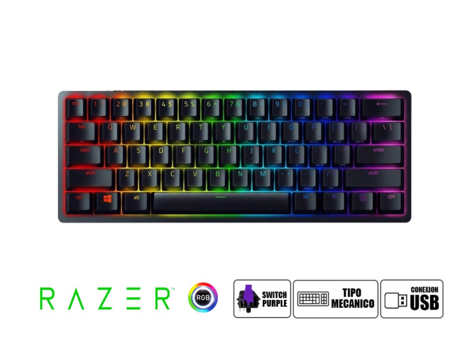 Teclado Gamer Razer Huntsman (rz03-03392900-r311) Switch Purple, Negro