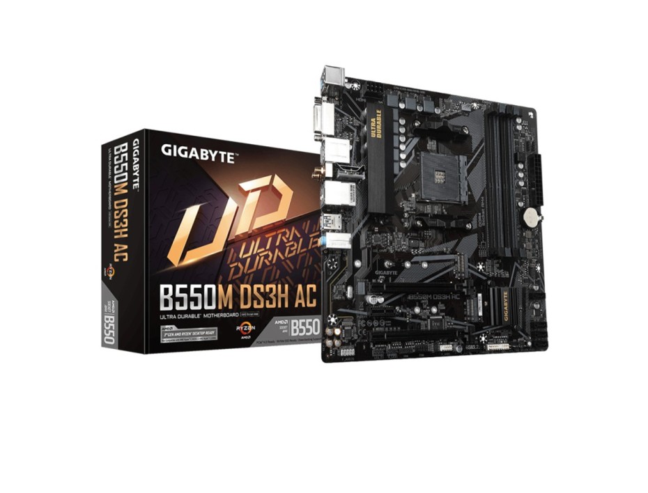 Placa Madre Gigabyte B550m Ds3h Ac (b550m Ds3h Ac) Socket Am4, Ram Ddr4 Buss 4733oc Mhz, Wifi