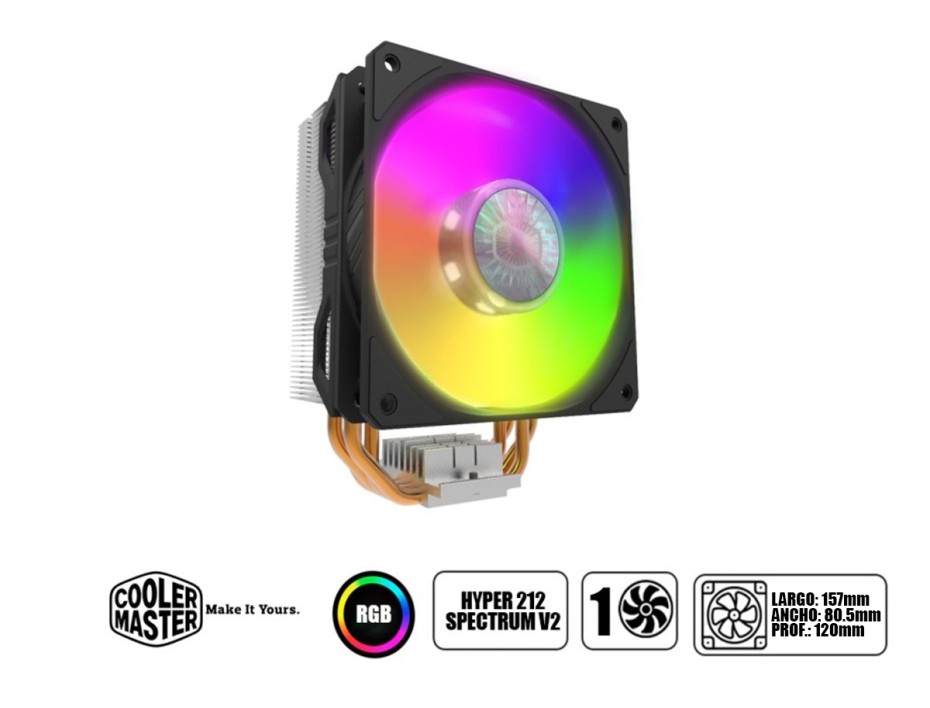 Cooler Para Procesador Cooler Master Hyper 212 Spectrum V2 Rgb (rr-2v2l-18pd-r1)