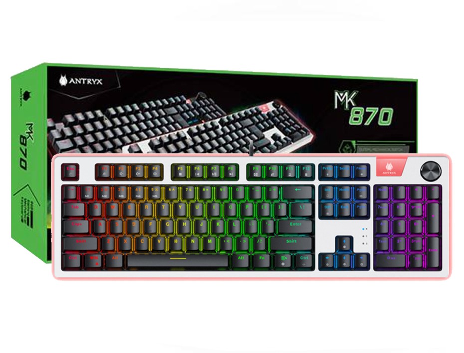 TECLADO ANTRYX GAMING MECANICO CHROME STORM MK870 | SWITCH BLUE | LED ...