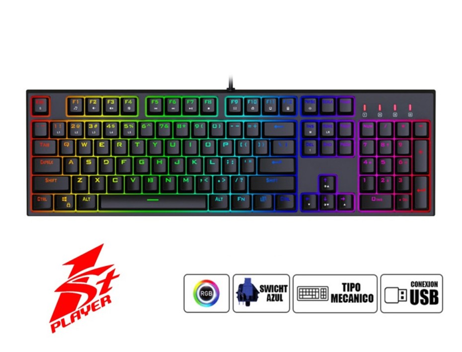 TECLADO 1STPLAYER GAMING FIRE DANCING | LED - RGB (K5)