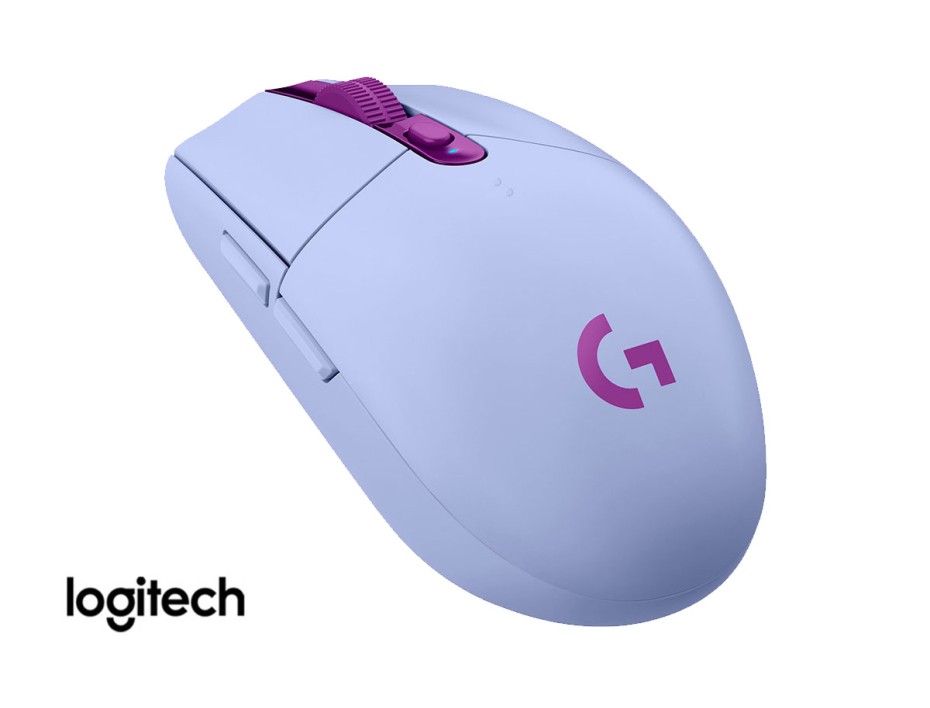 MOUSE INALAMBRICO LOGITECH GAMING G305 LIGHTSPEED, HASTA 12.000 DPI, CON RECPETOR USB, DISEÑO ERGONOMICO, 4 BOTONES, C/ LILA (910-006020)