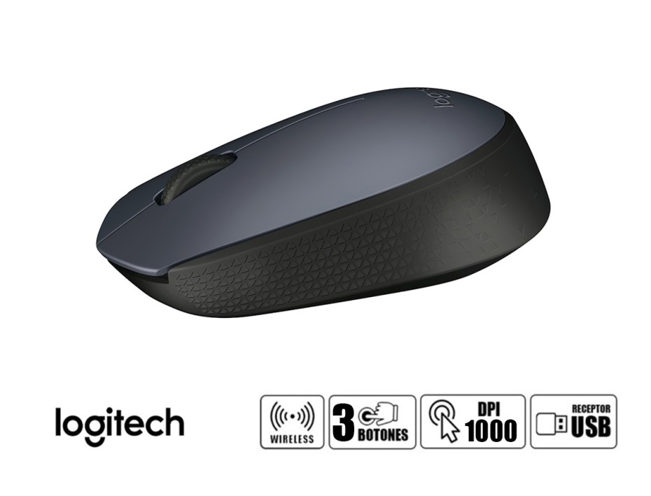 Mouse Inalambrico Logitech M170 (910-004940) Hasta 1000 Dpi, Receptor Usb, 3 Botones, Negro