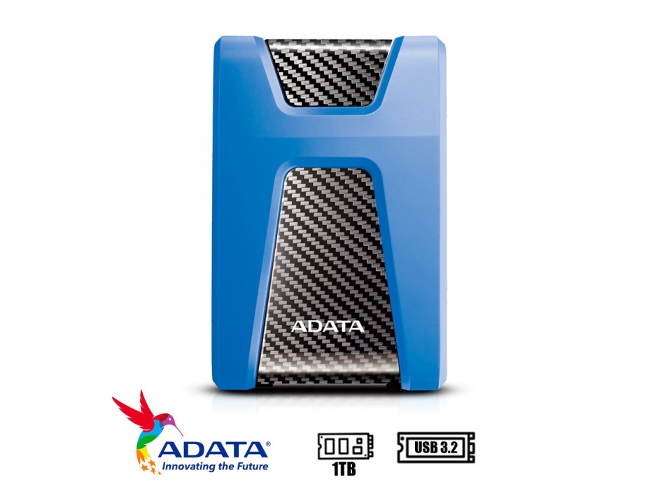 Disco Duro Externo Adata 1tb Hd650 Anti Golpe (ahd650-1tu31-cbl) Unidad De Almacenamiento Portable, Azul