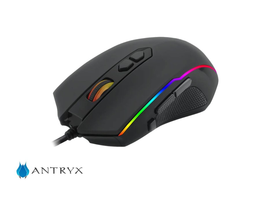 Mouse Antryx Havok X Gaming (agm-5350k) Hasta 12.400 Dpi, 8 Botones, Rgb, Negro