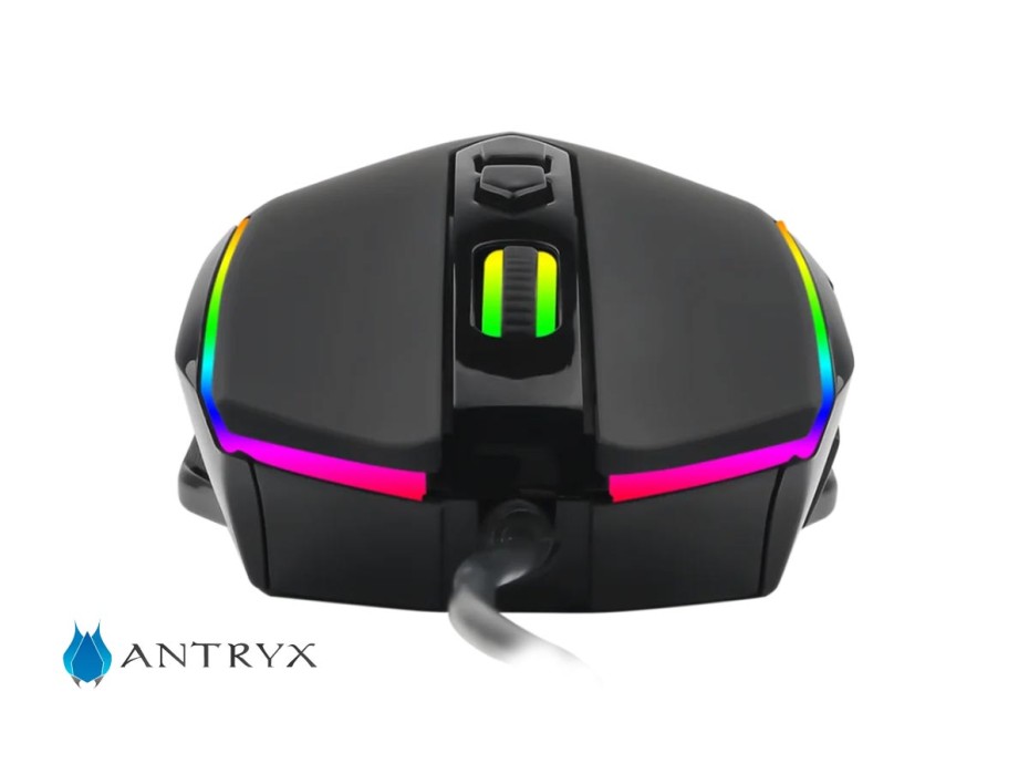 Mouse Antryx Havok X Gaming (agm-5350k) Hasta 12.400 Dpi, 8 Botones, Rgb, Negro